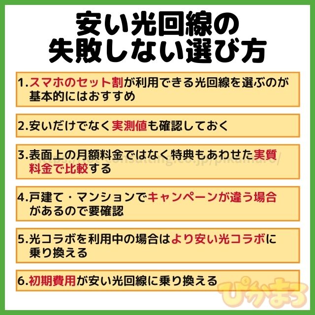 光回線 安い 選び方