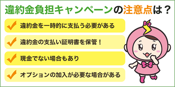 違約金負担キャンペーンの注意点