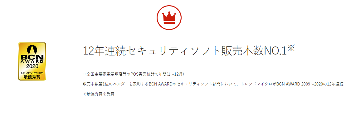 ウイルスバスター BCN AWARD