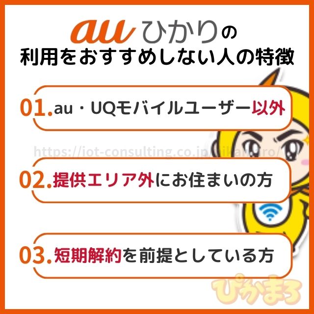 auひかり 評判 利用をおすすめしない人の特徴