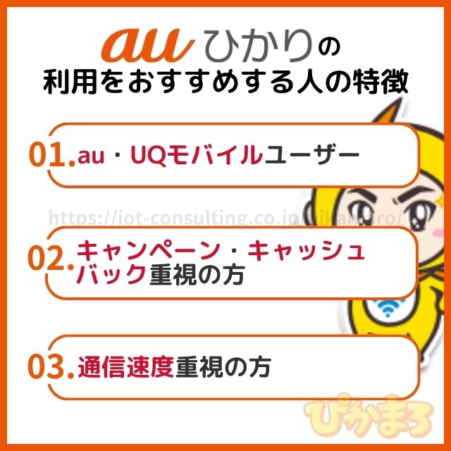 auひかり 評判 利用をおすすめする人の特徴