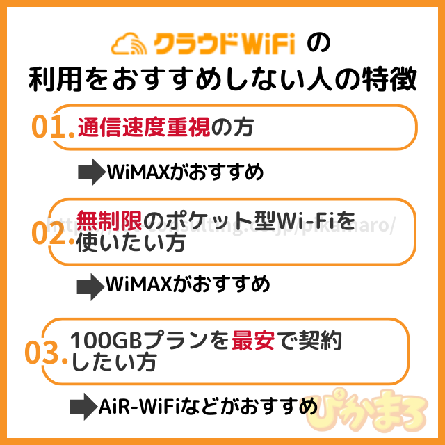 クラウドWiFi東京 おすすめしない人