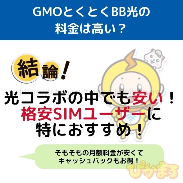 gmoとくとくbb光 料金 評判