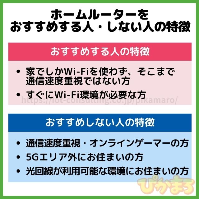 ホームルーター おすすめする人 しない人