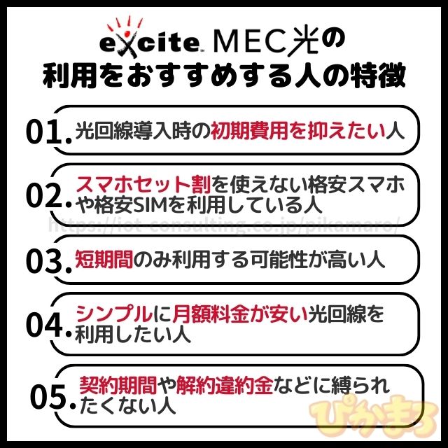 エキサイトmec光 評判から利用をおすすめする人の特徴