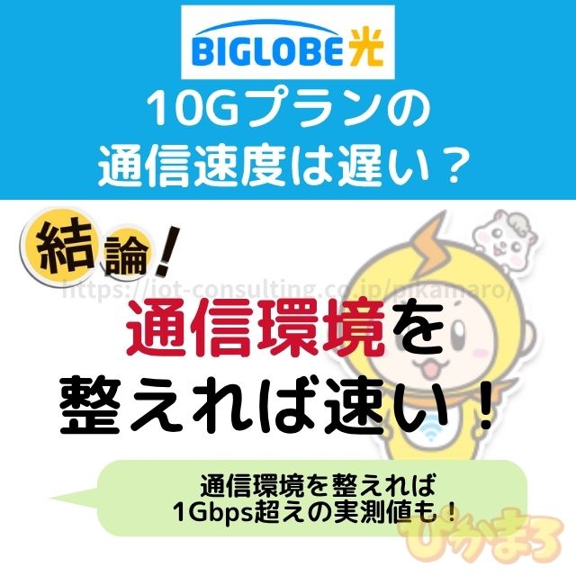 ビッグローブ光 10g 評判 通信速度