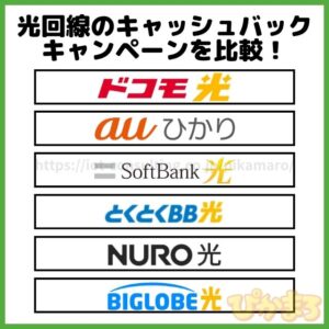 光回線 キャッシュバック