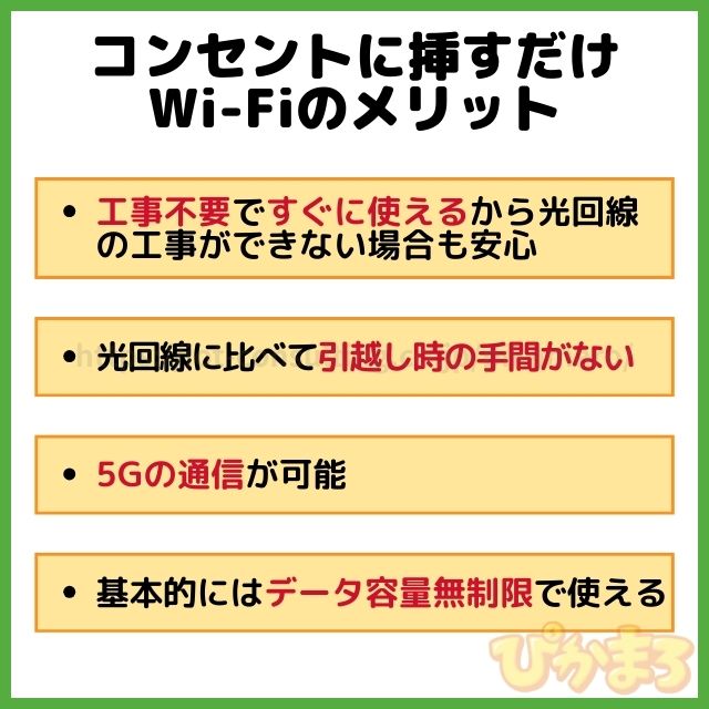 挿すだけwifi メリット