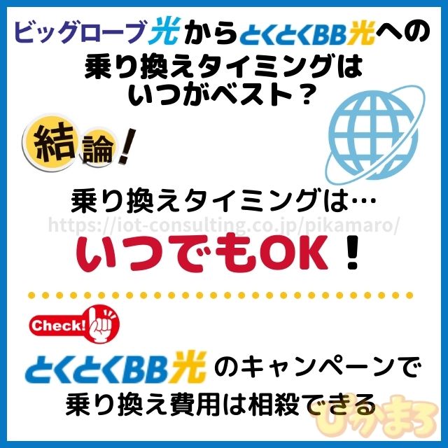 ビッグローブ光 から とくとくbb光 乗り換え ベストタイミング