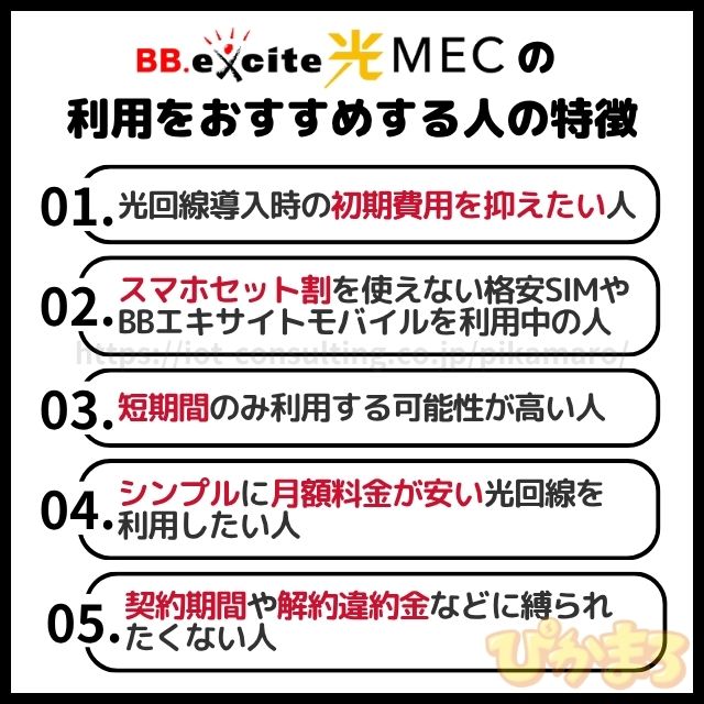 BBエキサイト光MECの利用をおすすめする人の特徴