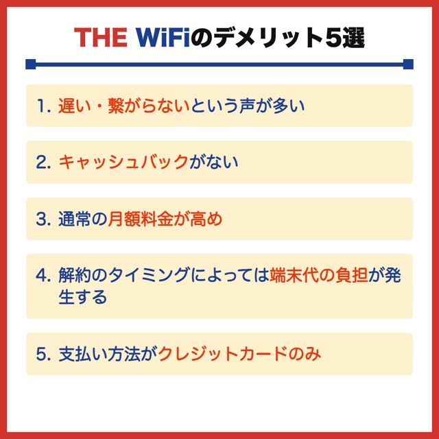 the wifi デメリット