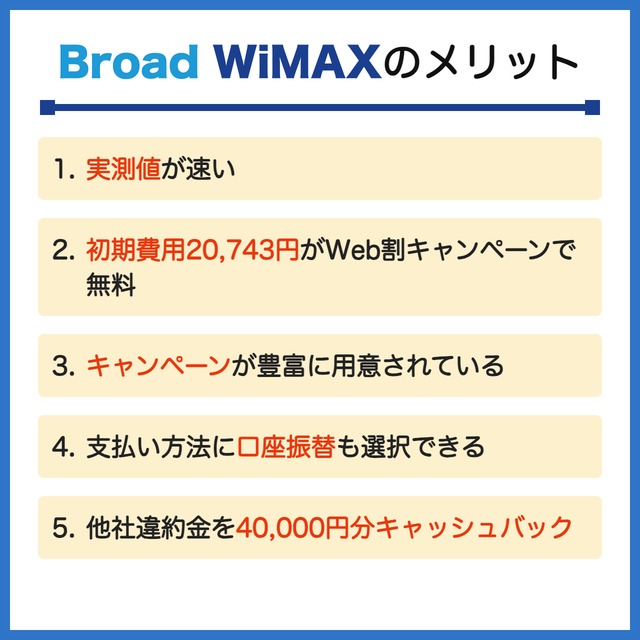 Broad WiMAXの評判からわかるメリット5選の図解