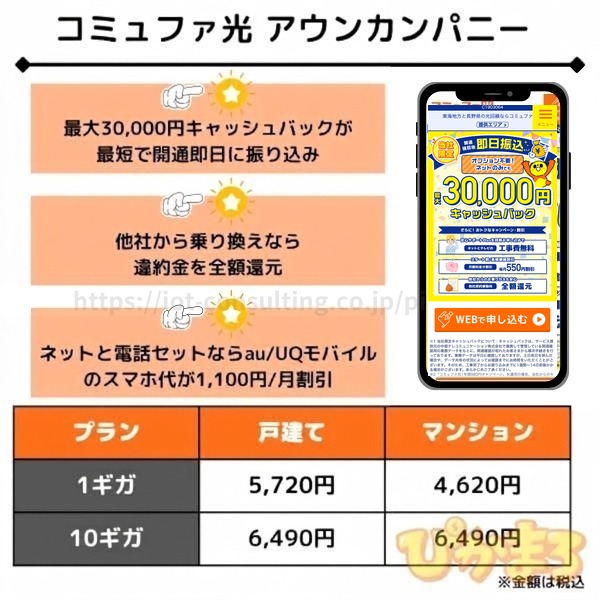  コミュファ光 アウンカンパニー