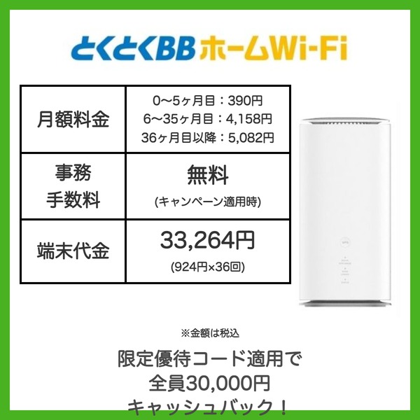 とくとくBB ホームWi-Fi