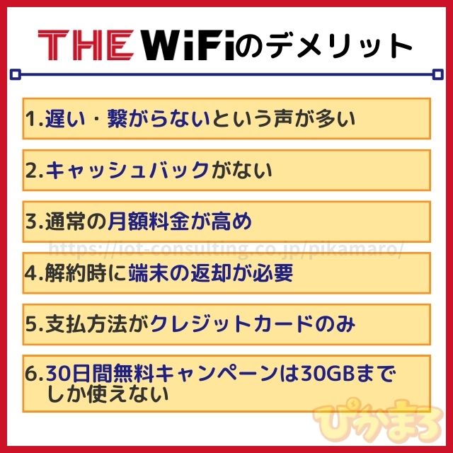 the wifi デメリット
