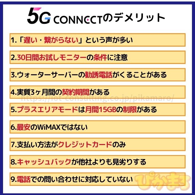 5g connect デメリット
