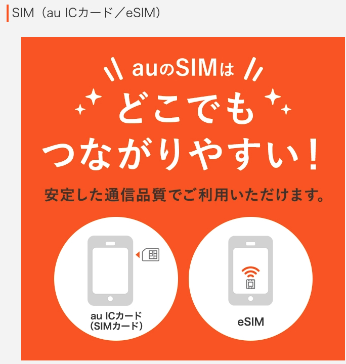 au simカード　esim