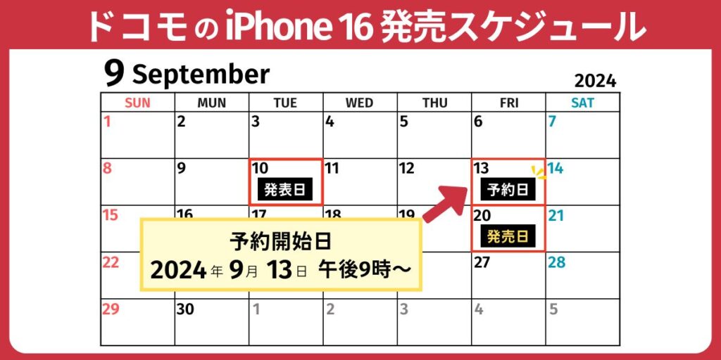 ドコモのiPhone16発売スケジュール