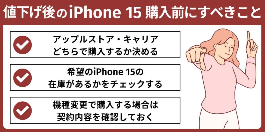 値下げ後のiPhone 15を購入する前にすべきこと