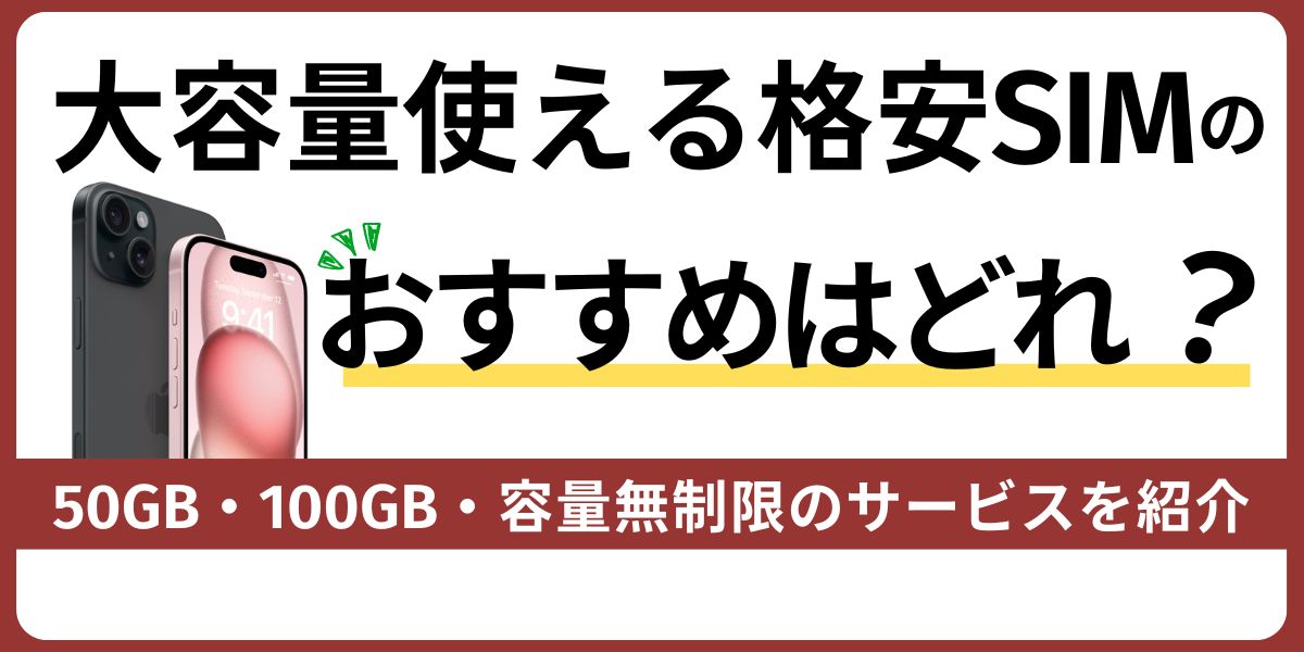 大容量使える格安SIM