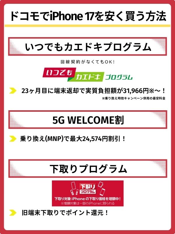 ドコモでiphone17を安く買う方法