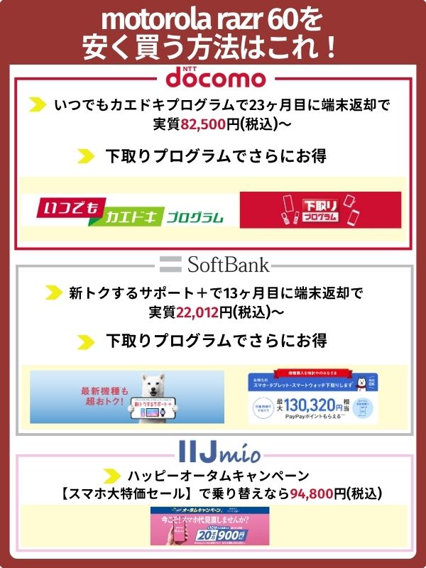 motorola razr 60を安く買う