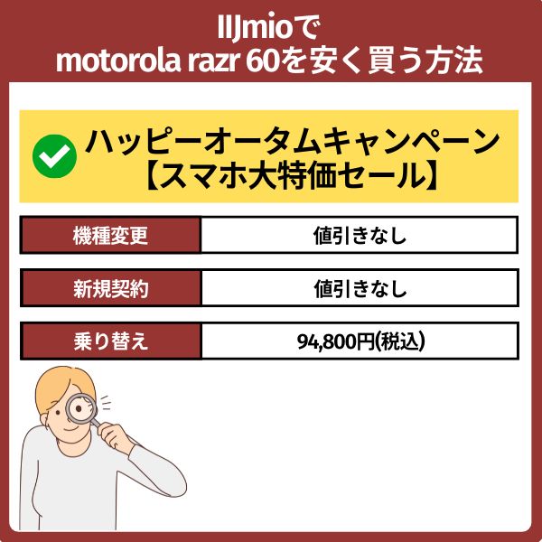 IIJmioでmotorola razr 60を安く買う方法