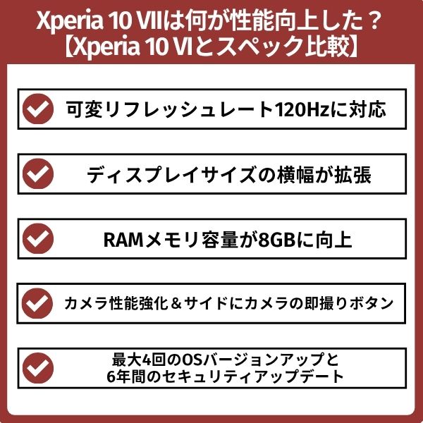 Xperia 10 VIIは何が性能向上したのか
