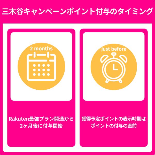 三木谷キャンペーンポイント付与のタイミング